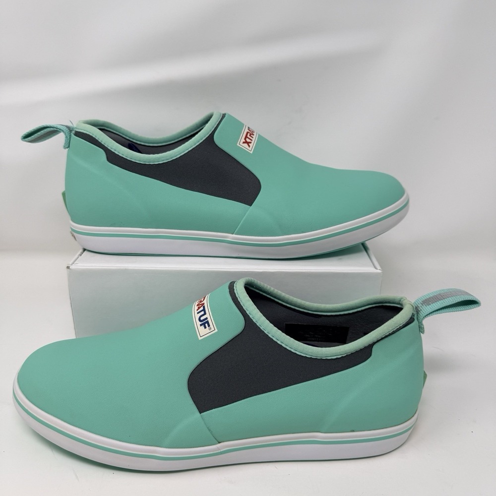 XTRATUF Womens Waterproof Deck Shoes Size 11 Seafoam Rubber Slip On Boat Fishing